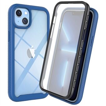 Täysin suojattu puhelinkotelo iPhone 14 6,1 tuumalle, 3-in-1 PC + TPU-hybridikuori PET-näytönsuojalla