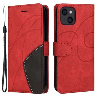 KT Leather Series-1 iPhone 14:lle 6,1 tuuman kaksivärinen liitos PU-nahkainen Stand kotelo Folio Flip Lompakon suoja