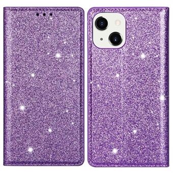 IPhone 14 6,1 tuuman Glitter Sequins Stand korttipidike PU-nahka iskunkestävä suojaava puhelinkuoren suojus