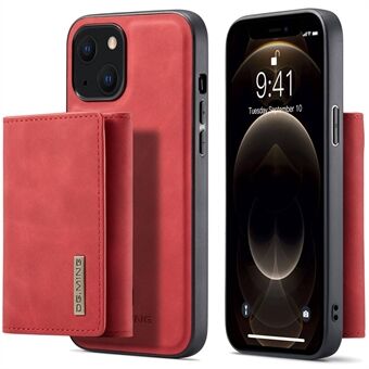 DG.MING M1 Series iPhone 14 6,1 tuuman irrotettava magneettinen 2-in-1 lompakkopuhelinkotelo PC+TPU+PU nahka Hyvin suojattu Scratch kansi