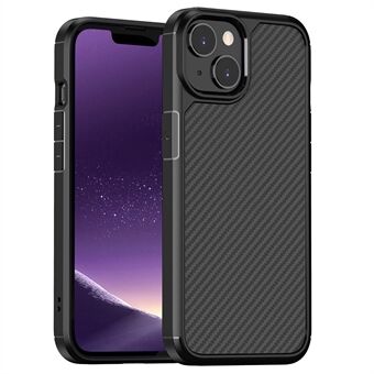 Läpinäkyvä mattapintainen puhelinkuori iPhone 14 6,1 tuumalle, Carbon Fiber Texture PC + TPU Airbag Iskunkestävä kansi