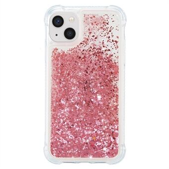 IPhone 14:lle 6,1 tuuman Quicksand Flowing Moving Bling Glitter Case Pehmeä TPU-tyynyllä vahvistettu kulmien kansi