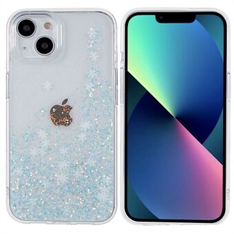 DFANS iPhone 14:lle 6,1 tuuman iskunkestävä kotelo Snowflake Glitter -koristepuhelinkotelo PC + TPU-hybridi putoamisen estävä kotelo