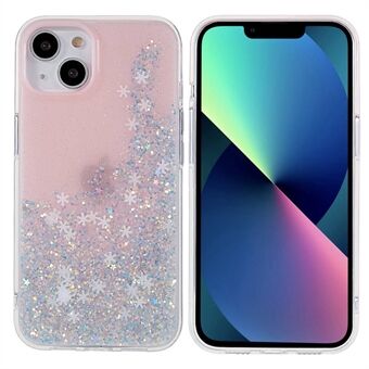 DFANS iPhone 14:lle 6,1 tuuman iskunkestävä kotelo Snowflake Glitter -koristepuhelinkotelo PC + TPU-hybridi putoamisen estävä kotelo