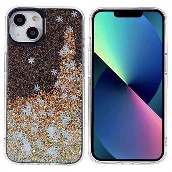 DFANS iPhone 14:lle 6,1 tuuman iskunkestävä kotelo Snowflake Glitter -koristepuhelinkotelo PC + TPU-hybridi putoamisen estävä kotelo