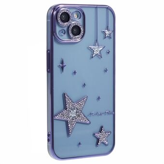 iPhone 14 -kotelo 3D Bling Stars -sähkösinkitty TPU kirkas puhelinkotelo