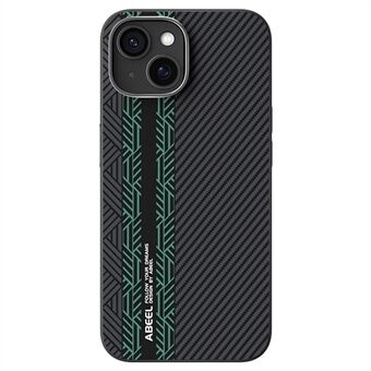 ABEEL iPhone 14 -suojakotelo PC + TPU + alumiiniseos + PU-nahkapuhelimen kuori, yhteensopiva MagSafen kanssa