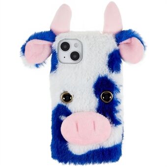 IPhone 14:lle Cute Milk Cow Ear Winter Furry Pehmeä TPU-kotelo Törmäyksenkestävä talvipuhelimen suojakuori