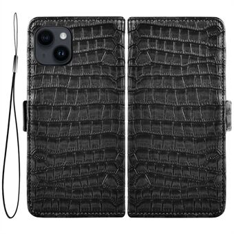 IPhone 14:lle Crocodile Texture PU-nahkainen matkapuhelinkotelo Stand Magneettinen suljin Täysi suojaava puhelimen kansi