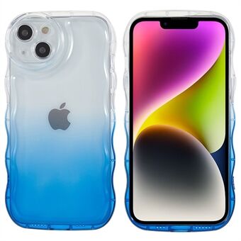 IPhone 14 Gradient Colorful Design -puhelimen kotelolle aallonmuotoinen Edge ilmapuskurin tyynyn pudotuksenkestävä TPU-suojus