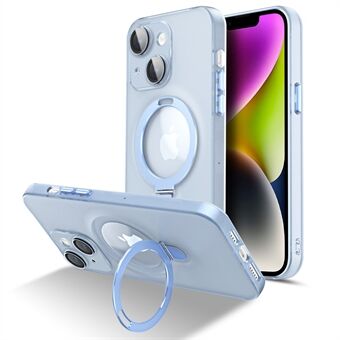 Ring Magneettinen puhelinkotelo iPhone 14:lle, PC+TPU Mattapuhelimen suojus lasisuojalla