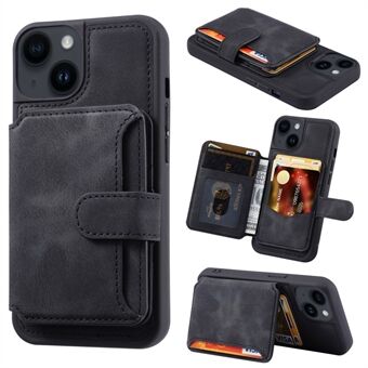 RFID-estävä lompakkokotelo iPhone 14:lle, jalusta PU-nahkapäällysteinen TPU-puhelimen kansi