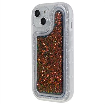 IPhone 14 Epoxy -puhelimen henkilökohtainen kotelo Bling Glitter pehmeä TPU-suojus