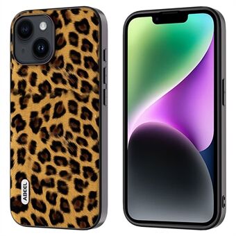 ABEEL iPhone 14 PU:lle Nahkapäällysteinen TPU + PC-kotelo Shell Leopard Texture Scratch puhelimen kansi