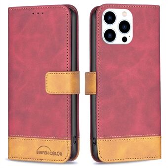 BINFEN COLOR BF Nahkakotelo Series-7 iPhone 14 Pro 6,1 tuumaa, Style 11 PU Nahka Matte Folio Flip Phone Cover Color Stand Lompakkotelineen kotelo