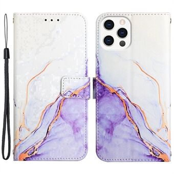 YB Pattern Printing Nahka Series-5 iPhone 14 Pro 6,1 tuuman Stand puhelinkotelo PU-nahkainen lompakon kansi hihnalla