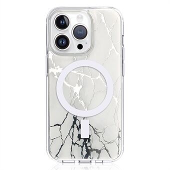 JAUCASE iPhone 14 Pro Epoxy Crack Pattern Case Peilipinta PC+TPU Puhelimen Suojakuori Yhteensopiva MagSafe kanssa