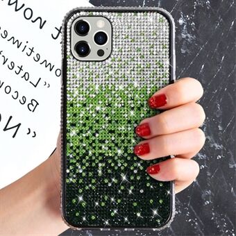 IPhone 14 Pro 6,1 tuuman Gradient Bling -kotelolle Shiny tekojalokivi Decor Pehmeä TPU iskunkestävä kansi