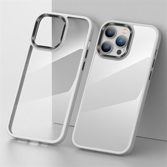 Suojakuori iPhone 14 Pro TPU+PC-puhelinkotelolla, joka suojaa puhelinta iskuilta. Slim-kotelo metallinapilla ja linssikehyksellä.