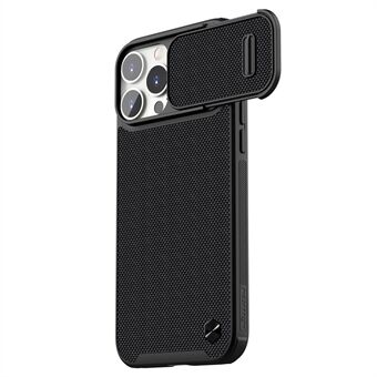 NILLKIN iPhone 14 Pro Liukumaton takakuori Nylon Fiber Textured Hard PC + Pehmeä TPU-puhelinkotelo liukukameran suojuksella