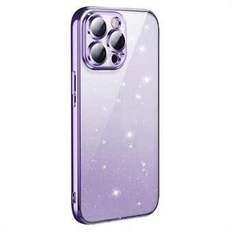 X-LEVEL iPhone 14 Pro -suojakuori, glitterjauhe, läpinäkyvä TPU-taustakuori – violetti