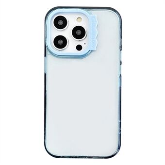 iPhone 14 Pro läpinäkyvä kotelo PC + TPU puhelinkuori kiharalinssikehyksellä