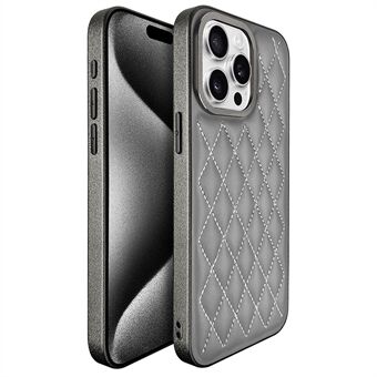 KST DESIGN iPhone 14 Pro -suojakuori, nahkapäällysteinen PC+TPU -puhelinkotelo, tikkikuvioinen salmiakki, mattapintainen sisäpuoli