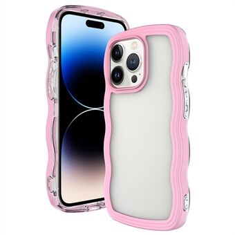 IPhone 14 Pro Color Frame -läpinäkyvä takakuori PC + TPU Wave Edge Design -puhelimen pudotuksenkestävä kotelo