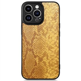 IPhone 14 Pro :lle Precise Cutout ohut puhelinkotelo Snake Texture PU Nahkapäällysteinen TPU Takakansi