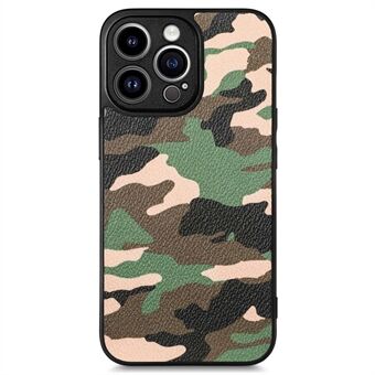 Naamiokuvioinen puhelinkuori iPhone 14 Pro TPU+PU-nahkakotelo putoamisen estävä iskunkestävä kansi Tuki Langaton lataus