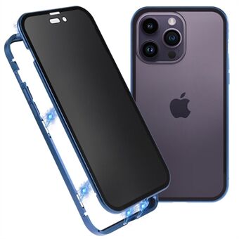 IPhone 14 Pro pudotuksenkestävälle piikitystä estävälle puhelinkuorelle, metallirunko + kaksipuolinen karkaistu lasihybridikuori magneettisuljuksella