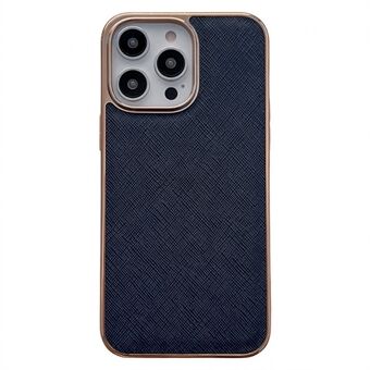 IPhone 14 Pro Cross Texture -puhelimelle aidolla nahalla päällystetty TPU-suojakotelo Tyylikäs nanopäällystyspuhelimen takakuori