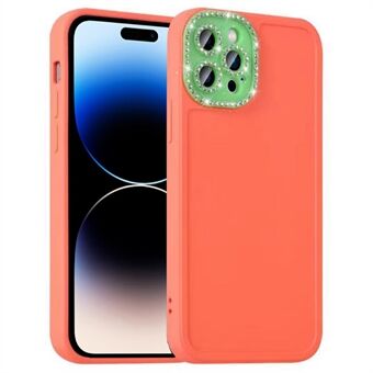 IPhone 14 Pro Anti-drop TPU + PC Hybrid Case tekojalokivi Decor Tarkka Cutout Kameran Linssisuojaus Puhelimen suojus