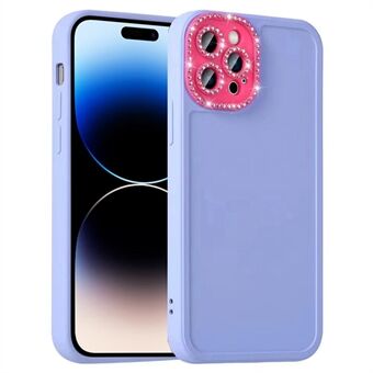 IPhone 14 Pro Anti-drop TPU + PC Hybrid Case tekojalokivi Decor Tarkka Cutout Kameran Linssisuojaus Puhelimen suojus