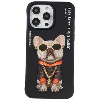 NIMMY Glasses Pet Series iPhone 14 Pro -kirjonta PU-nahka + PC + TPU-kuori putoamisen estävä matkapuhelimen suojus