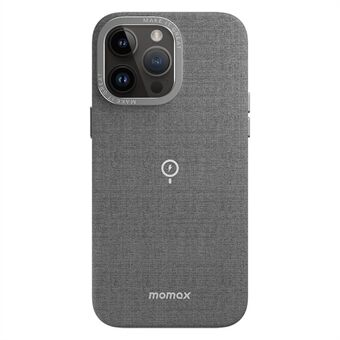 MOMAX iPhone 14 Pro -puhelimen suojus Kova PC+PU-nahkainen puhelinkotelo Tuki Magneettinen lataus (MFM-sertifioitu) - Tummanharmaa