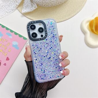 Luminous Case iPhone 14 Pro -kameran suojakehykselle Epoxy Glitter Sparkle PC+TPU-puhelimen kansi