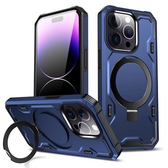 IPhone 14 Pro TPU + PC hybridipuhelinkotelolle Invisible Ring Kickstand Magsafen kanssa yhteensopiva magneettisuoja