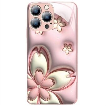 IPhone 14 Pro iskunkestävä puhelinkuori Cherry Blossom Pattern TPU + karkaistu lasi takakansi