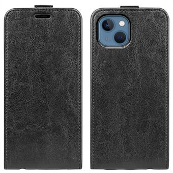 IPhone 14 Plus 6,7 tuuman iskunkestävä pystysuora läppäkotelo Crazy Horse Texture PU-nahkainen magneettilukko puhelimen suojus korttitelineellä