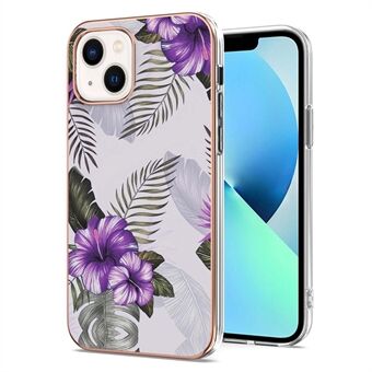 IPhone 14 Plus 6,7 tuuman YB IMD Series-1 Edge Soft Touch TPU-kotelo IMD Marble Kukkakuvioinen Putoamista estävä suojakuori