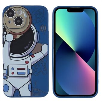 IPhone 14 Plus :lle Söpö Astronaut-kuviotulostus Pehmeä TPU-puhelimen kansi Tarkat leikkaukset suojakotelo