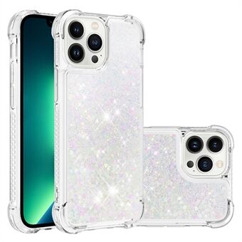 IPhone 14 Plus TPU+PC-puhelimen suojus Liquid Floating Glitter Sequins Phone Shell