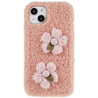 IPhone 14 Plus :lle Cute Flower Decor Pörröinen Pehmeä TPU-puhelinkotelo Pudotuksenkestävä takakansi