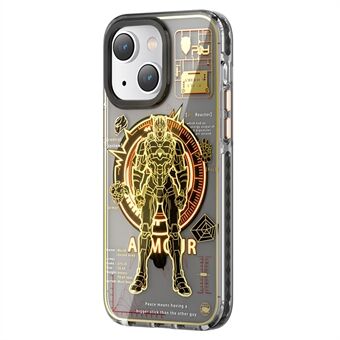 PQY Mecha -sarjan hybridi-PET+TPU-puhelinkotelo iPhone 14 Plus-puhelimelle, galvanoitu IML Luminous iskunkestävä suojakuori, yhteensopiva MagSafen kanssa