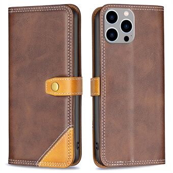 BINFEN COLOR BF Leather Series-8 iPhone 14 Pro Max 6,7 tuuman putoamisen estävä iskunkestävä puhelimen suojus 12 tyylinen kaksoisompeluviiva Nahkainen puhelinkotelo Korttitelineen Stand kansi