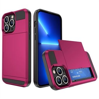 IPhone 14 Pro Max 6,7 tuuman putoamisen estävälle puhelinkuorelle, jossa liukuva kansi Design-korttipidike PC + TPU-hybridipuhelimen kuori