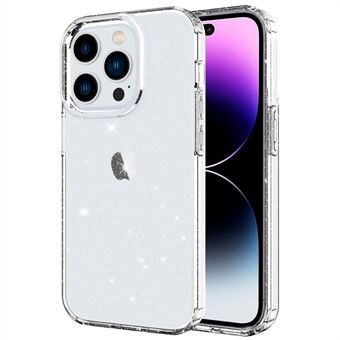 Scratch iPhone 14 Pro Max Glitter Powder -puhelimelle läpinäkyvä TPU-kotelo, naarmuuntumaton putoamisen estävä puhelimen takakuori