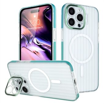 iPhone 14 Pro Max -kotelo, yhteensopiva MagSafen kanssa, potkustandi, PC+TPU -puhelinkansi, raidallinen kuvio, liukumaton