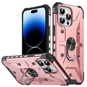 IPhone 14 Pro Max Armor Case Kova PC Pehmeä TPU iskunkestävä suojakuori Ring